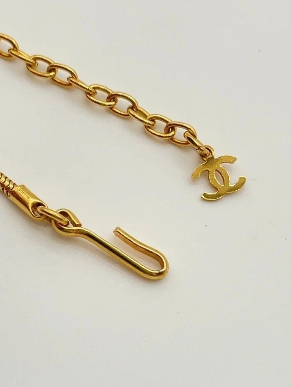 CHANEL Coco Mark Clover Pink Gold  Necklace